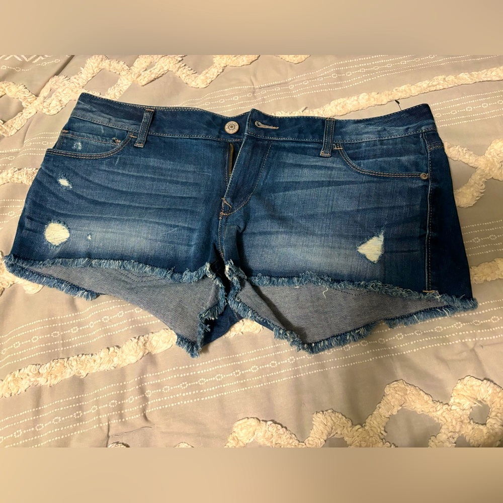 Express Medium Wash Jean Shorts